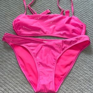 Pink vinyl Barbie style bikini